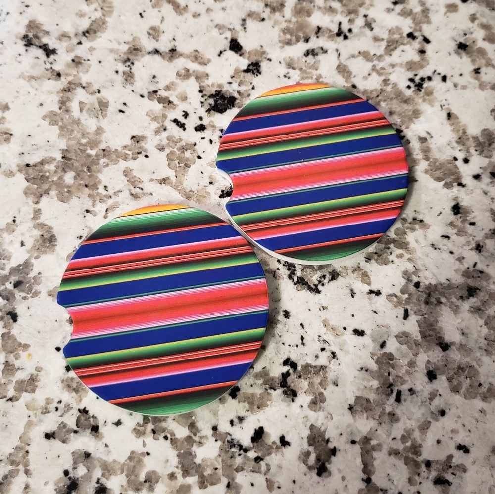 Car Coasters {Set of 2: Serape}